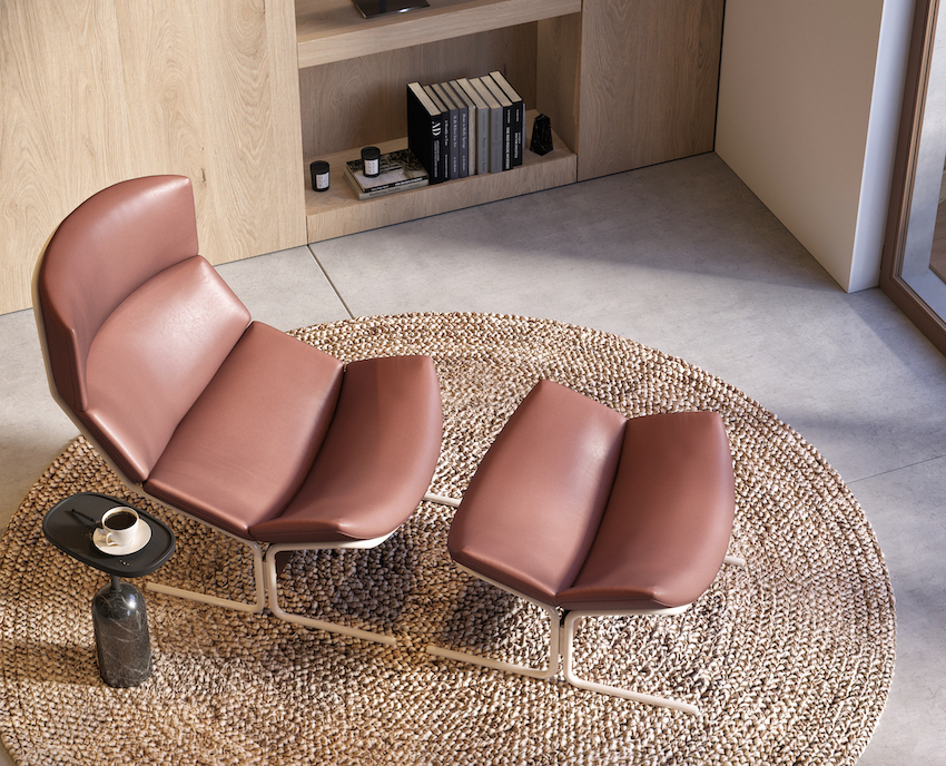 Fauteuil lounge iconic cuir design Michel Mortier