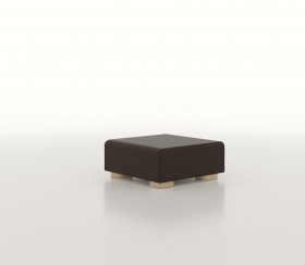 Ottoman carré 97 en cuir pleine fleur Boxcalf Chocolat.