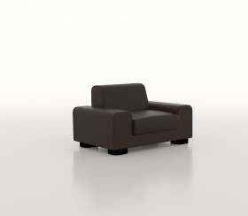 Fauteuil en cuir pleine fleur Boxcalf Chocolat.