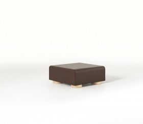 Square ottoman 97cm in full grain leather Boxcalf Chocolat.